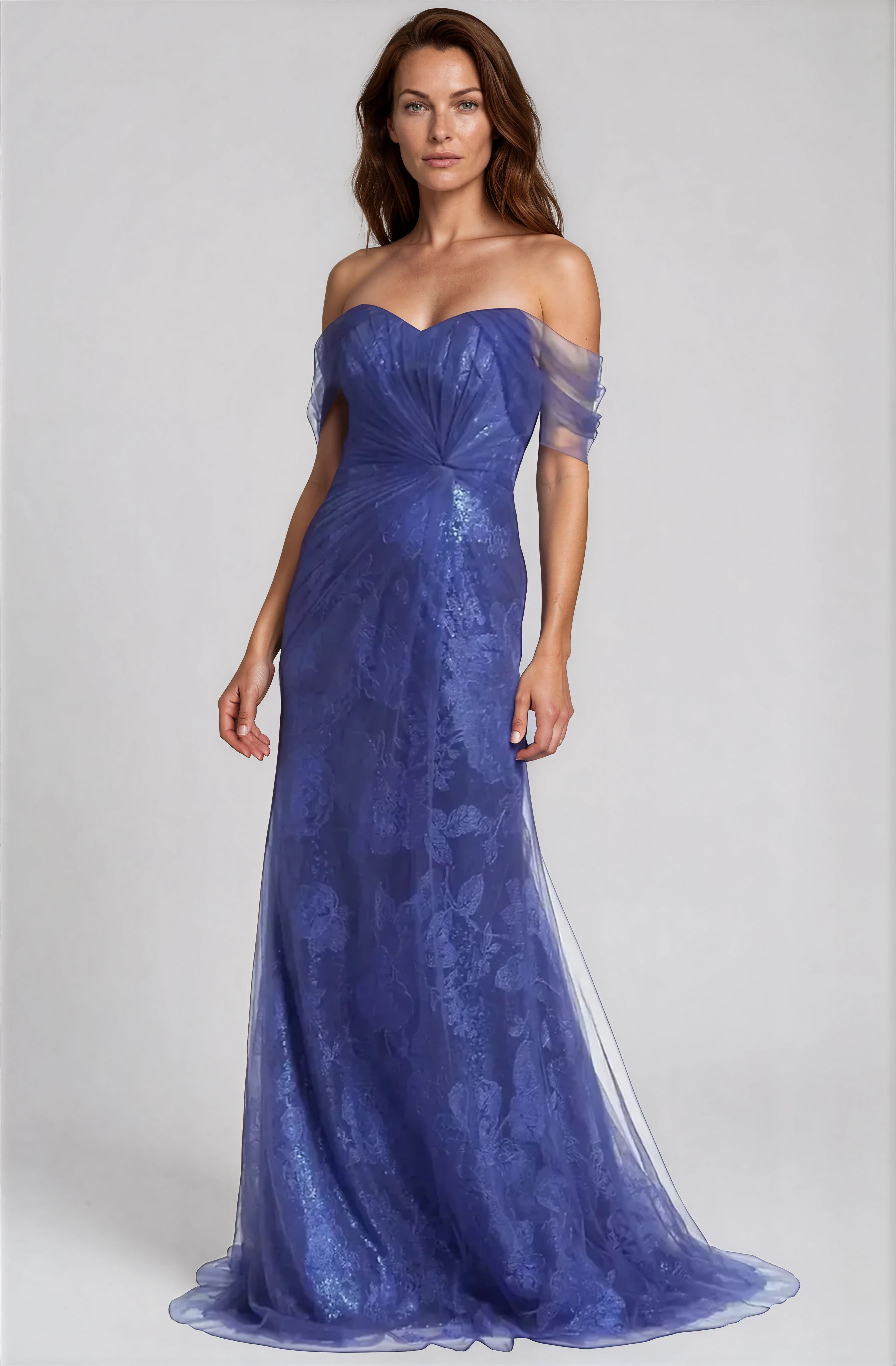 Draped Tulle Off The Shoulder Gown Gown Rene Ruiz Collection