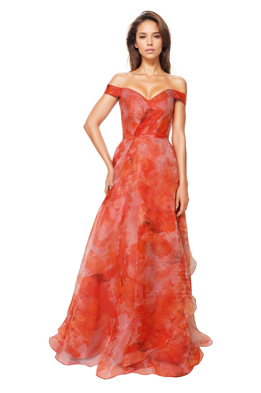 Off The Shoulder Organza A-line Gown  