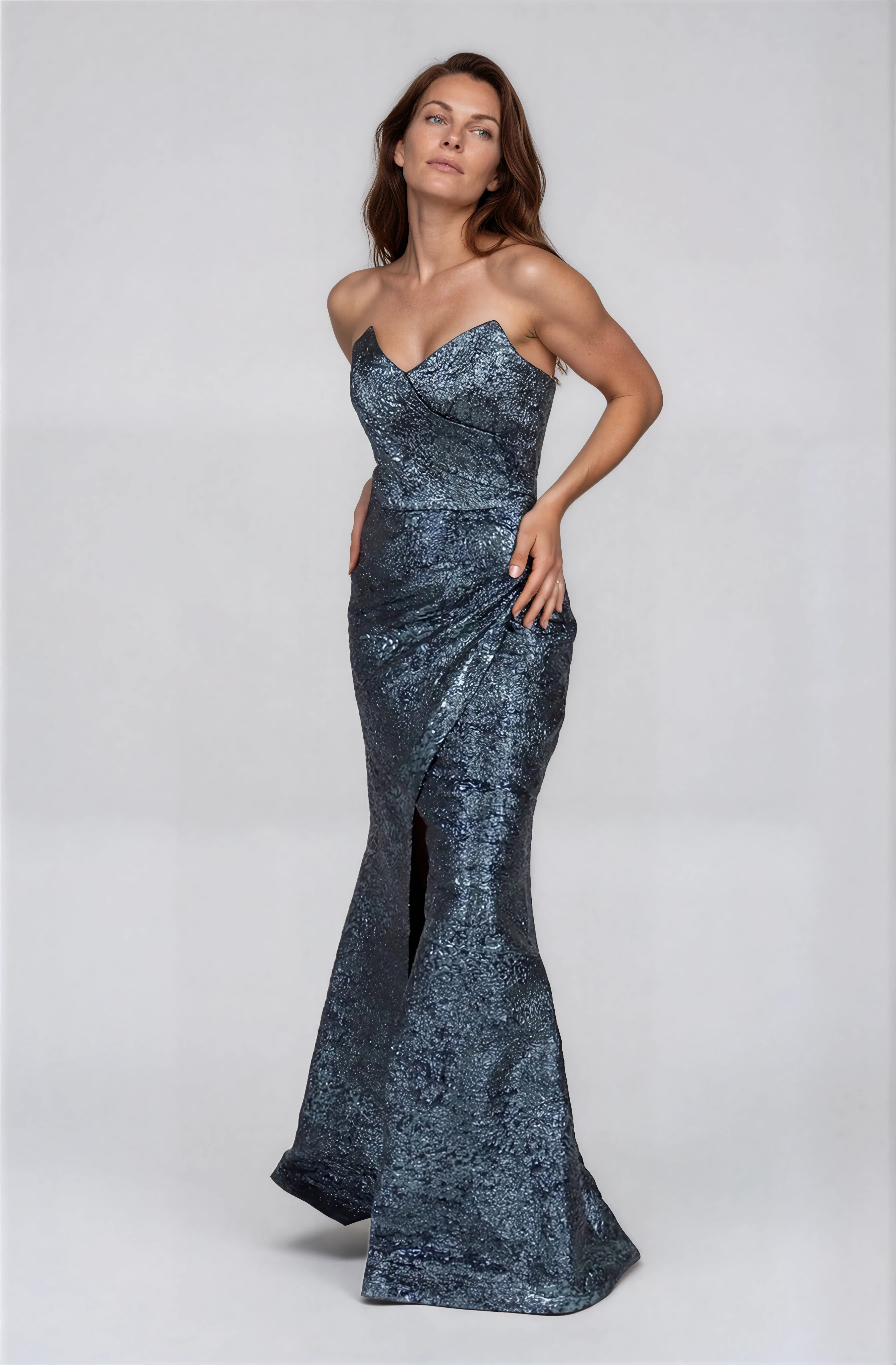 Strapless Fit and Flare Gown Gown Rene Ruiz Collection