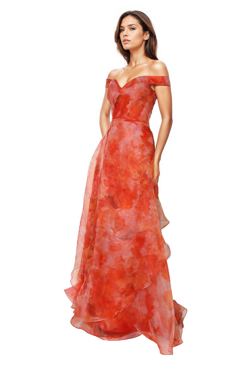 Off The Shoulder Organza A-line Gown  