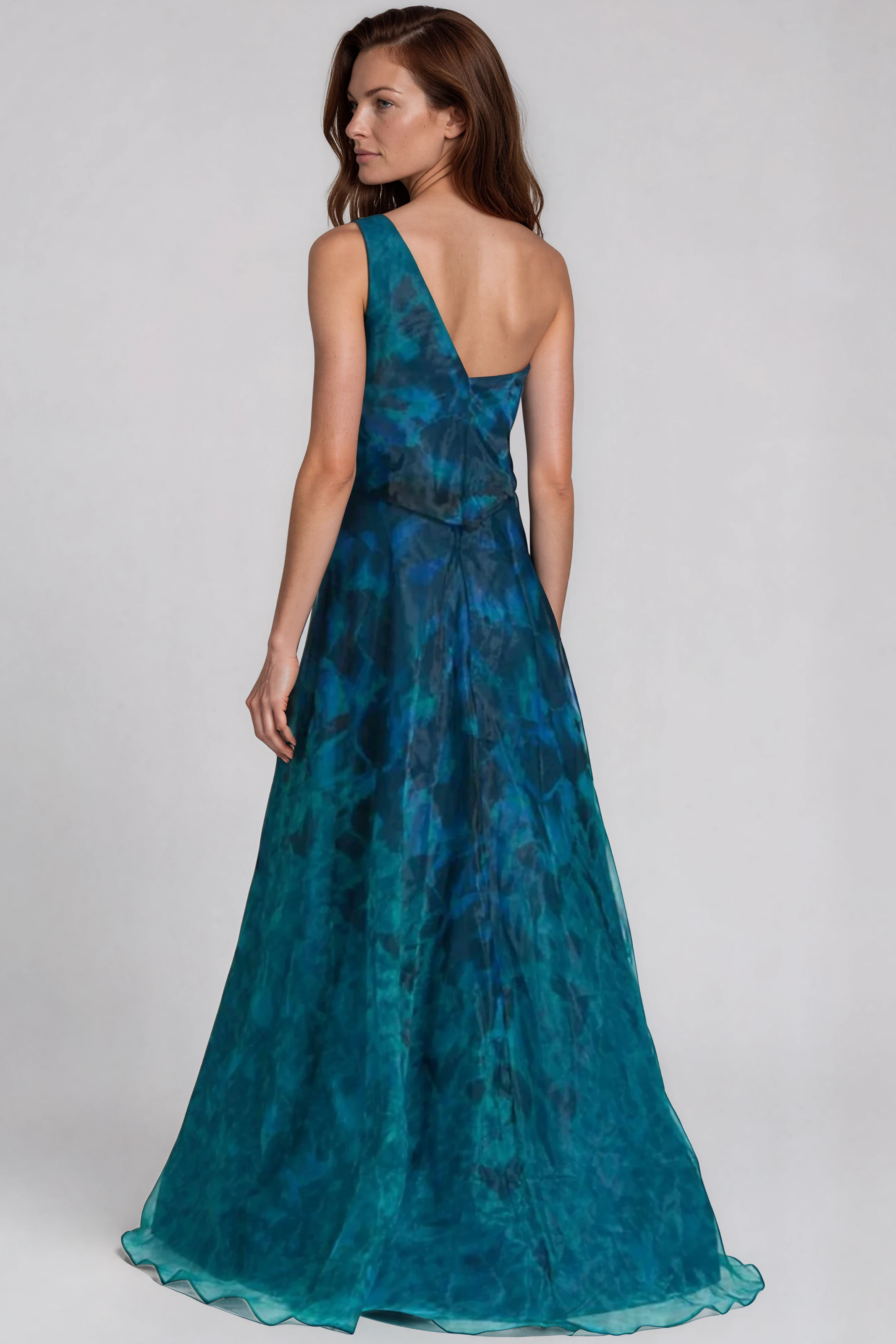 One Shoulder A-Line Organza Gown Gown Rene Ruiz Collection
