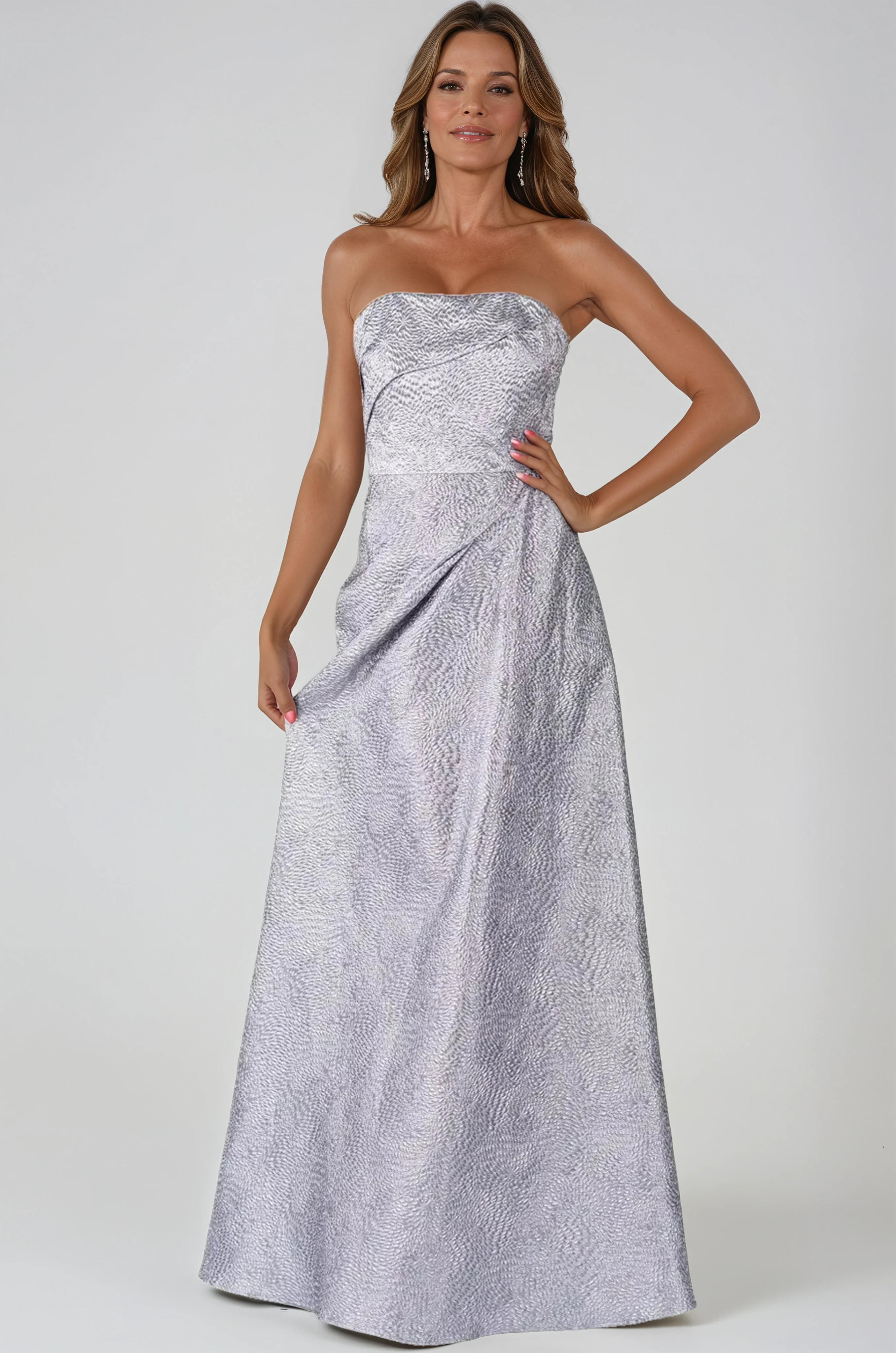 Strapless Brocade Gown Gown Rene Ruiz Collection