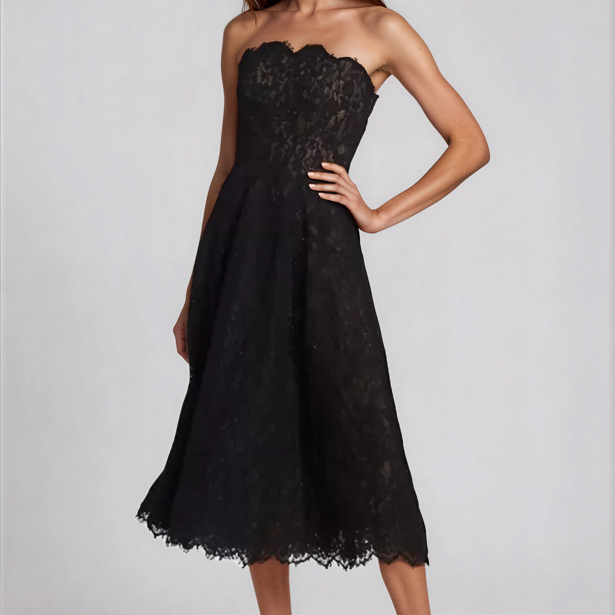 lace dress goth Gothic Long Black and Wine Red Lace Medieval Style Dress main image 1