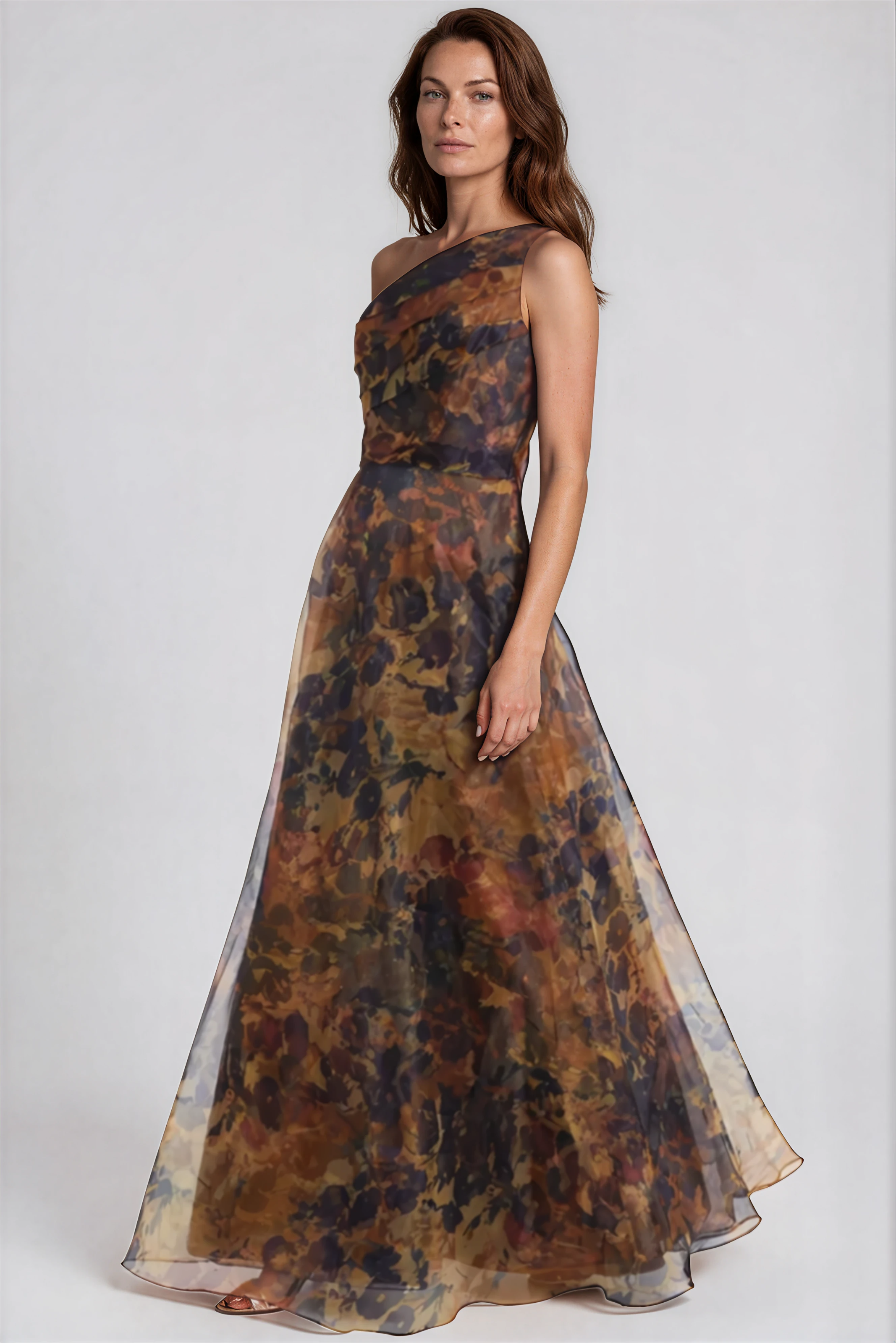 One Shoulder A-line Organza Gown Gown Rene Ruiz Collection