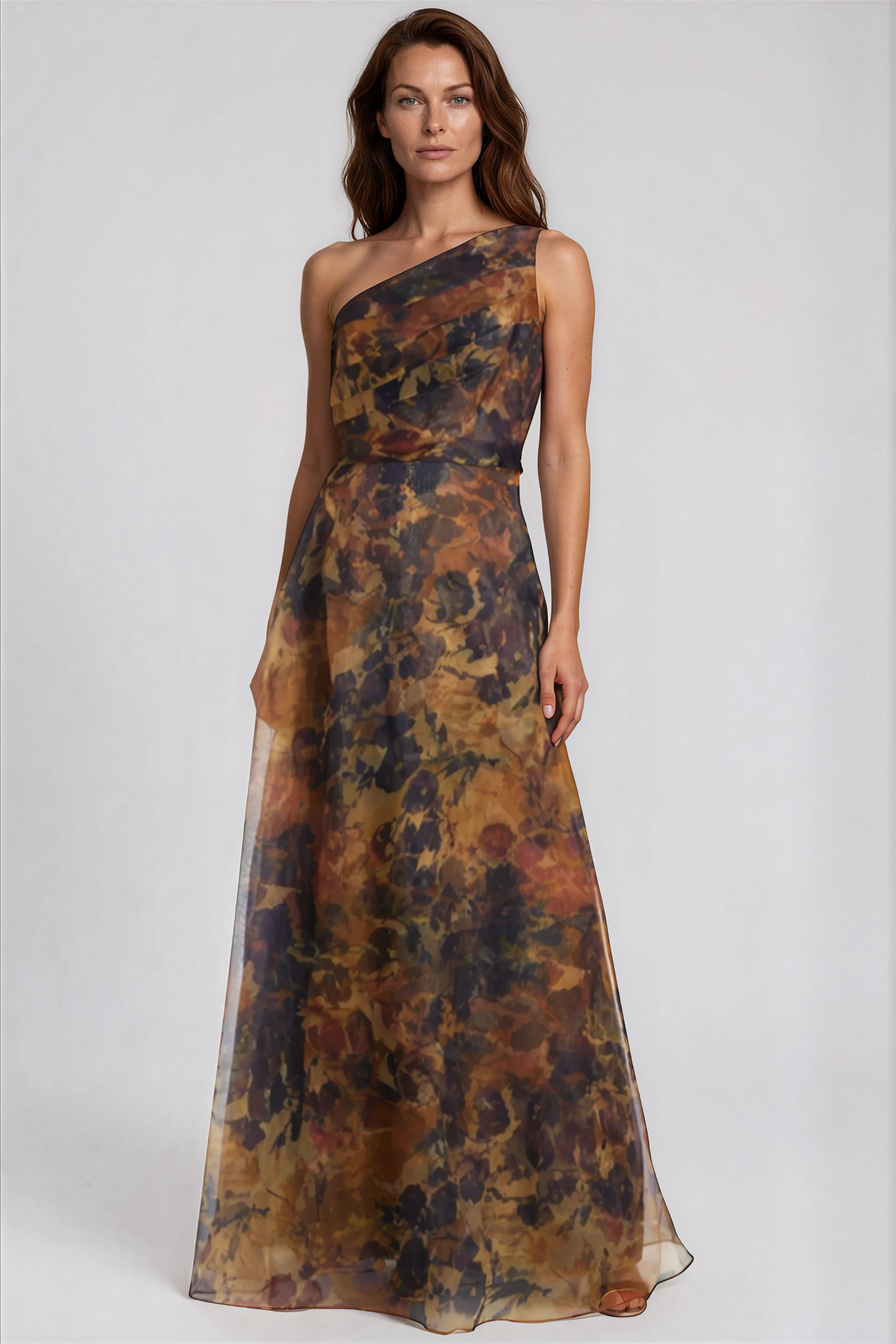 One Shoulder A-line Organza Gown Gown Rene Ruiz Collection