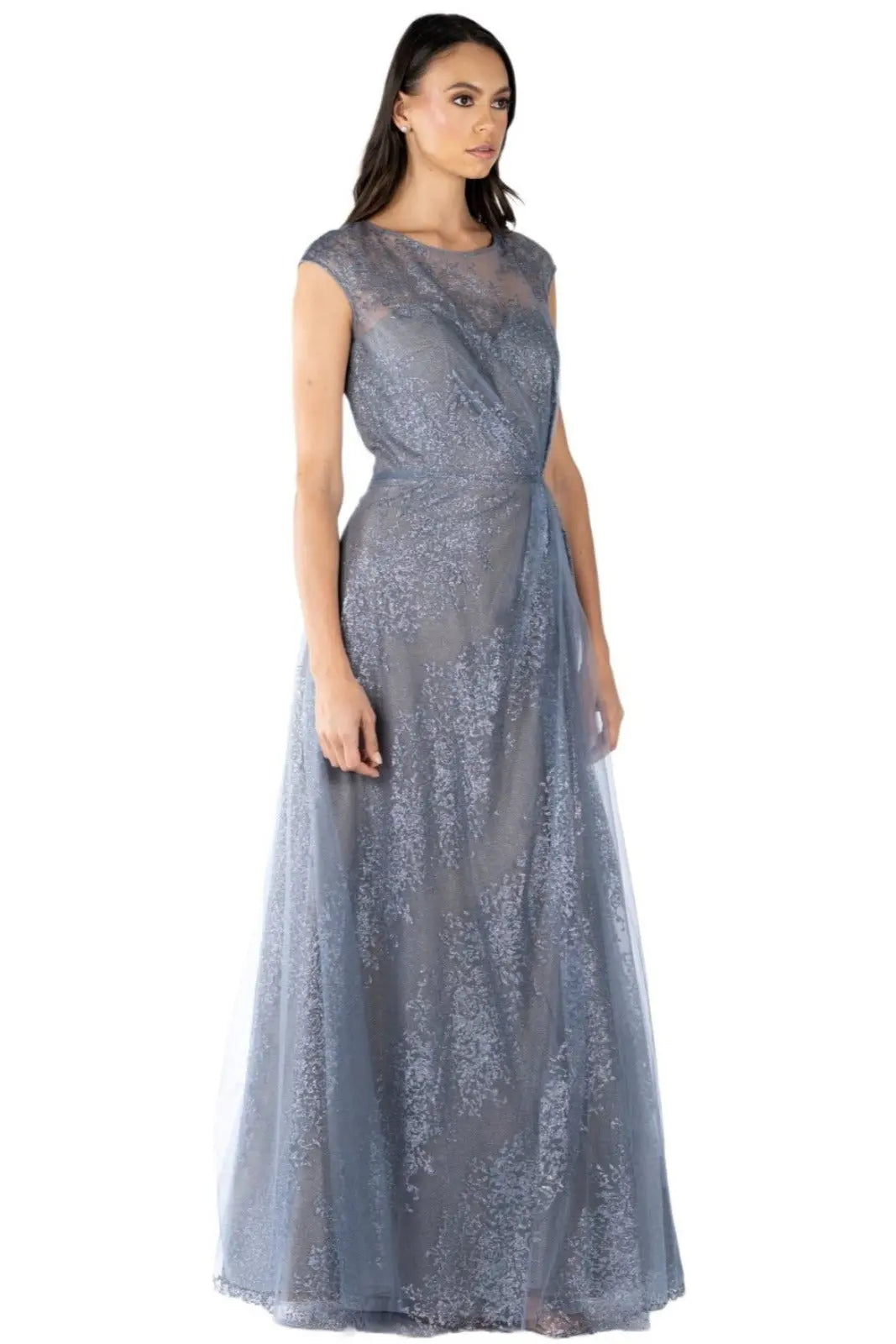 Cap Sleeve Illusion Gown  
