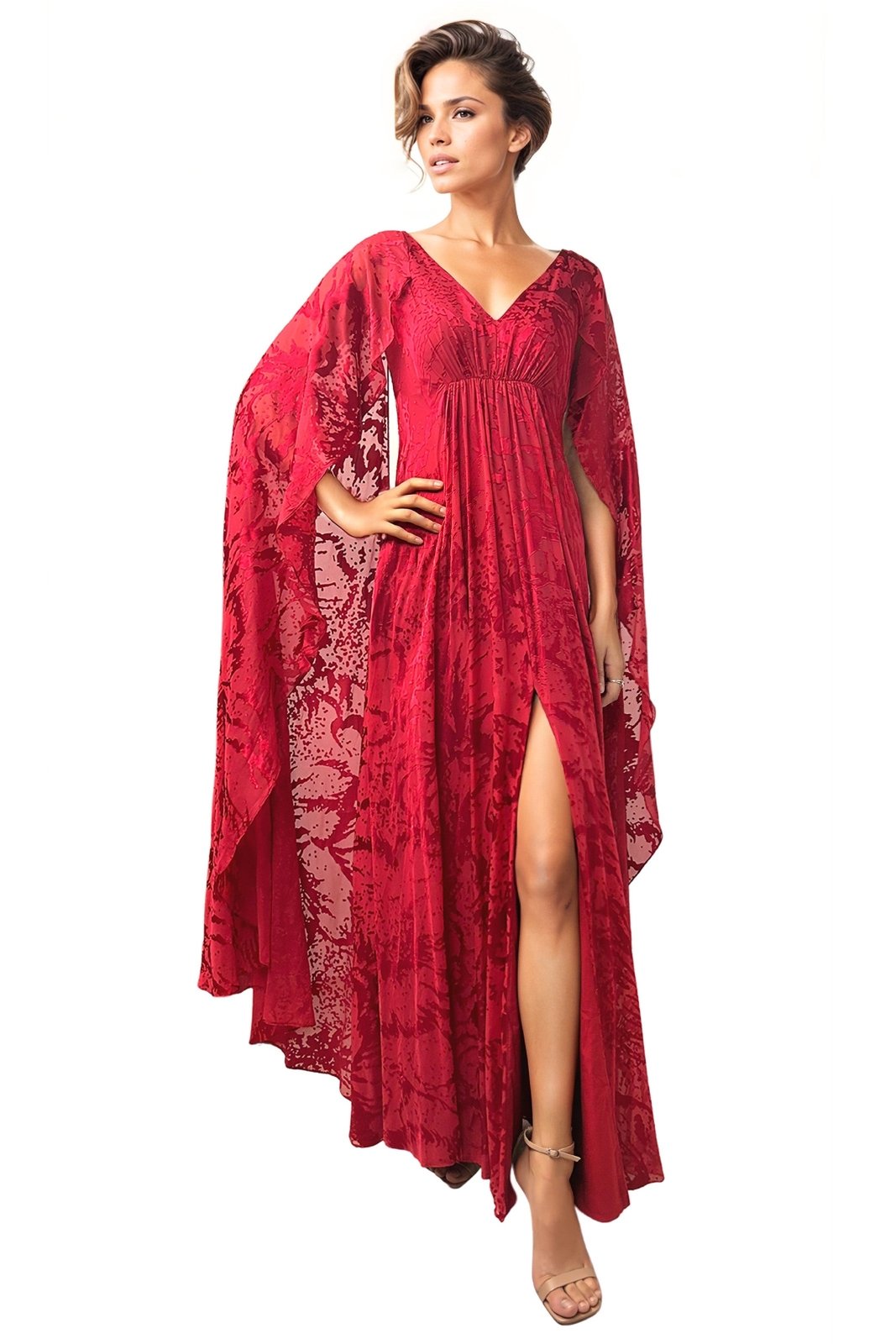 Cape Burn Out Gown  