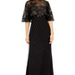 Crepe Gown with Detachable Cape  