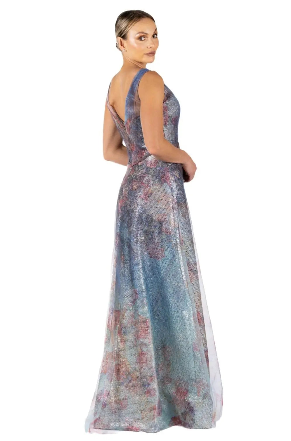 Draped A-Line Gown  