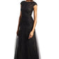 Embroidered Fil Coupe Illusion Gown  