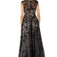 Illusion A-line Embroidered Gown  