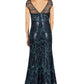Illusion Neckline Fit and Flare Gown  