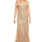 Off the Shoulder Fit and Flare Gown Gold 