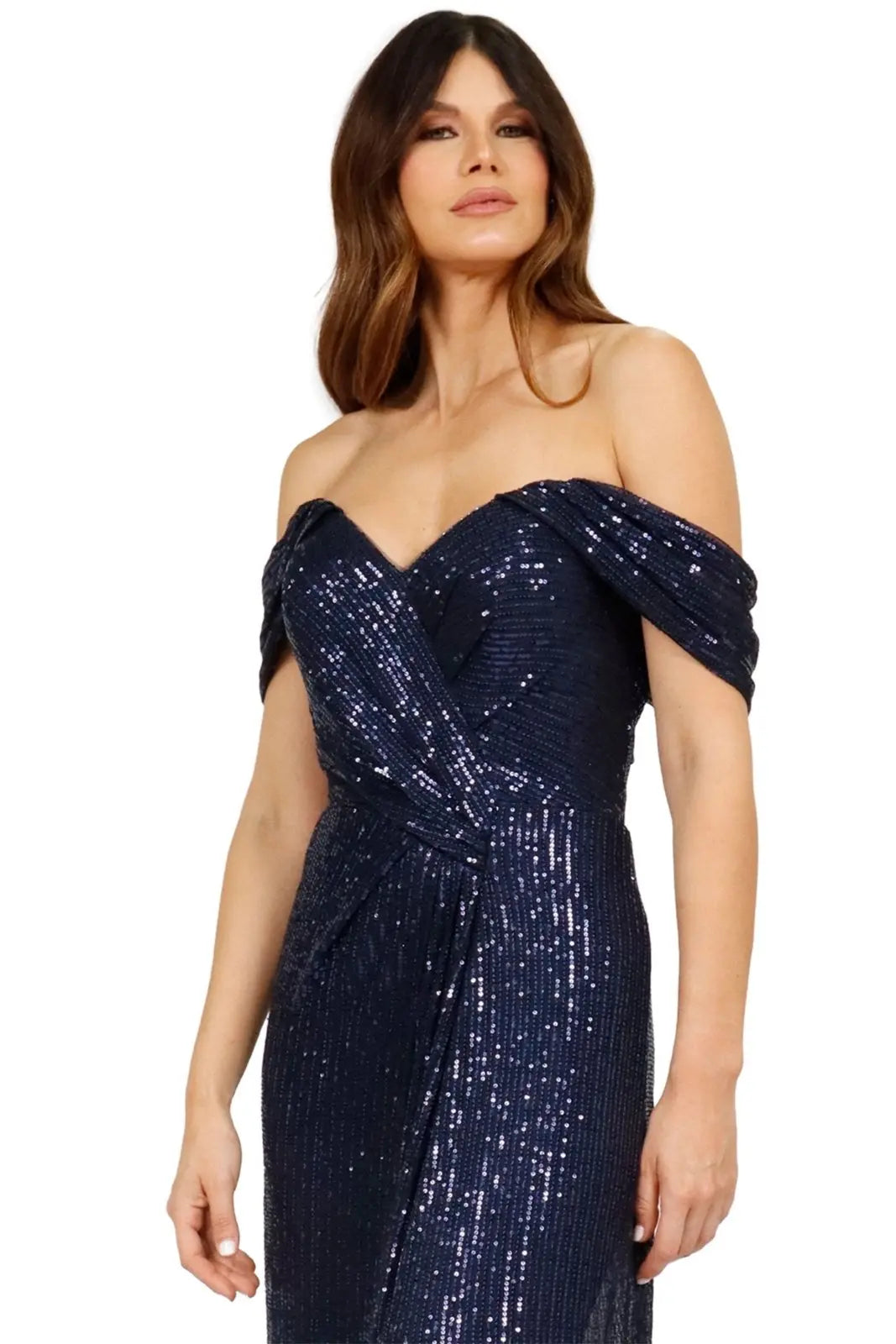Long Sequin Gown with Sleeve  