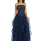 Long Waisted Bustier Top Navy 6