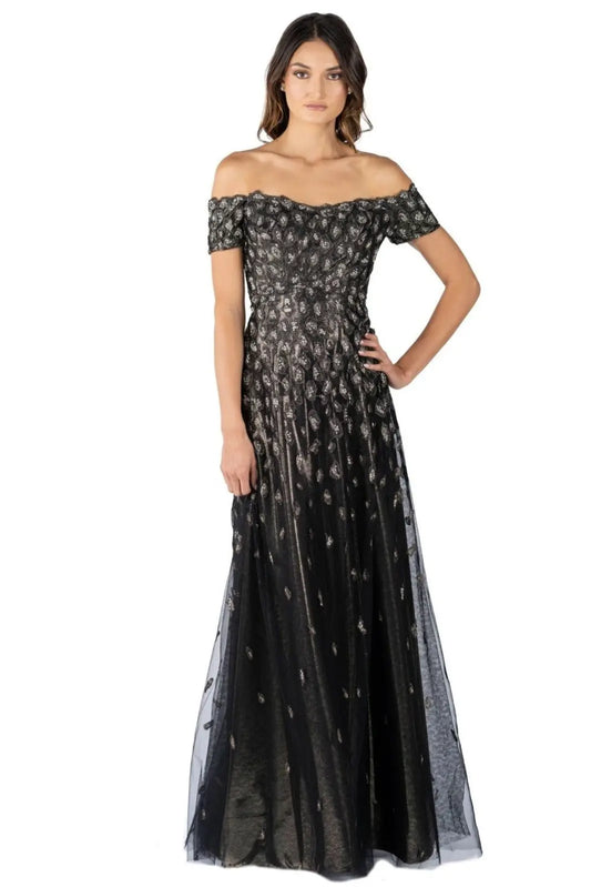 Off the Shoulder A-Line Gown  