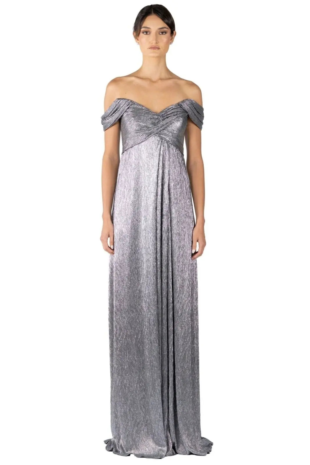 Off The Shoulder Draped Stretch Gown  