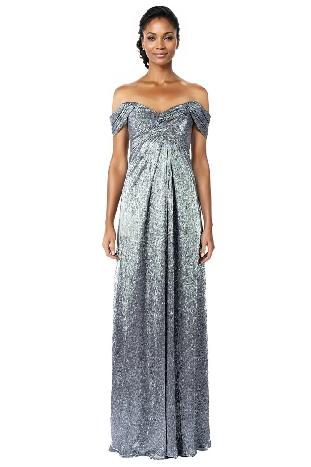 Off The Shoulder Draped Stretch Gown  