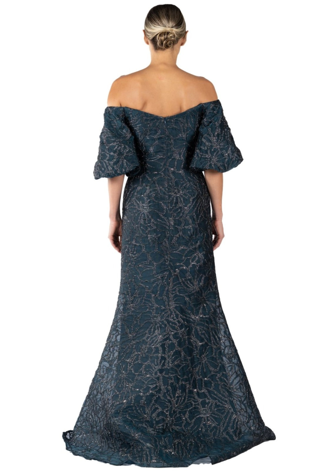 Off The Shoulder Puff Sleeve Gown  