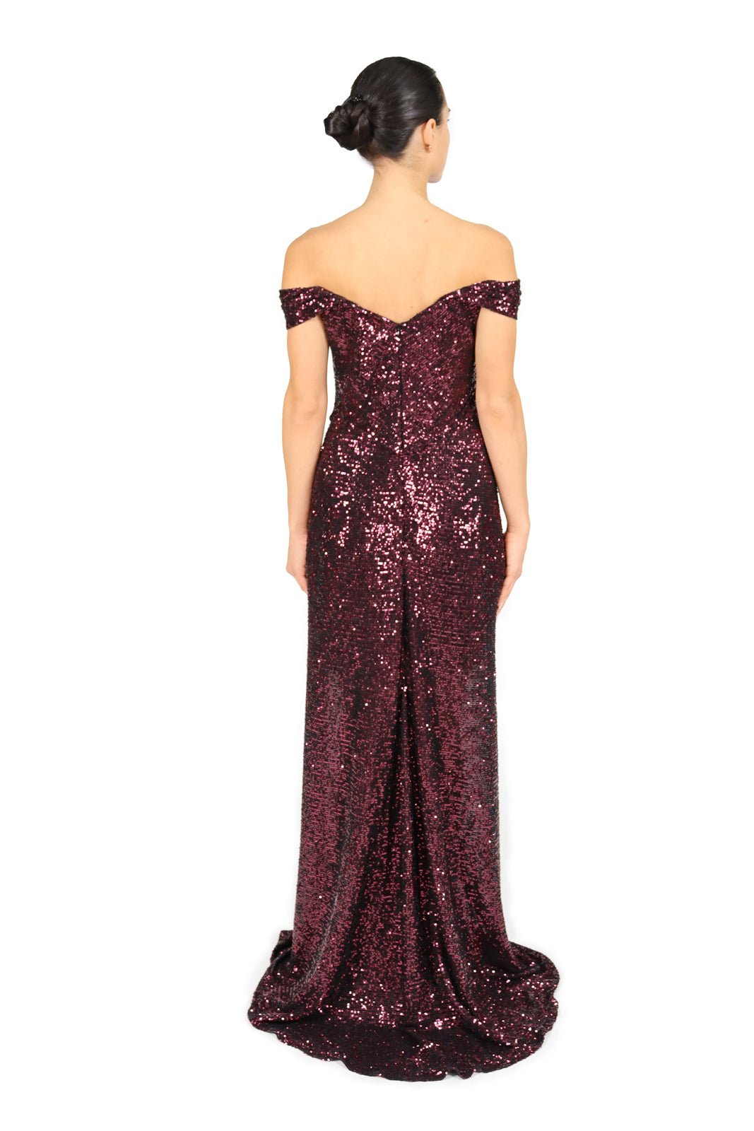 Off The Shoulder Sequin Gown  