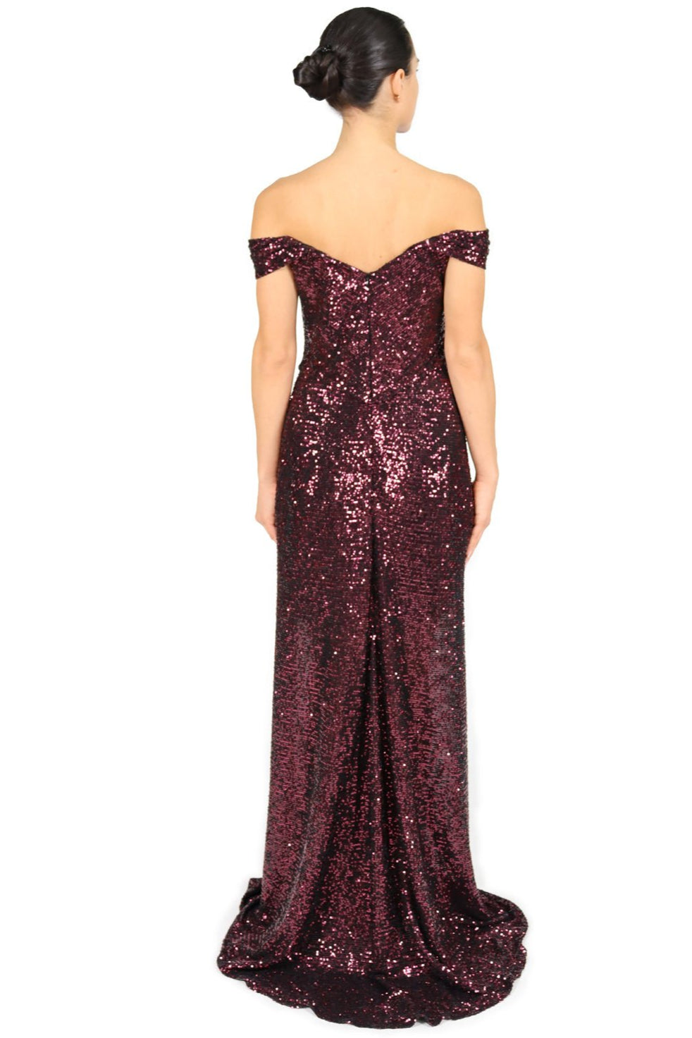 Off The Shoulder Sequin Gown  