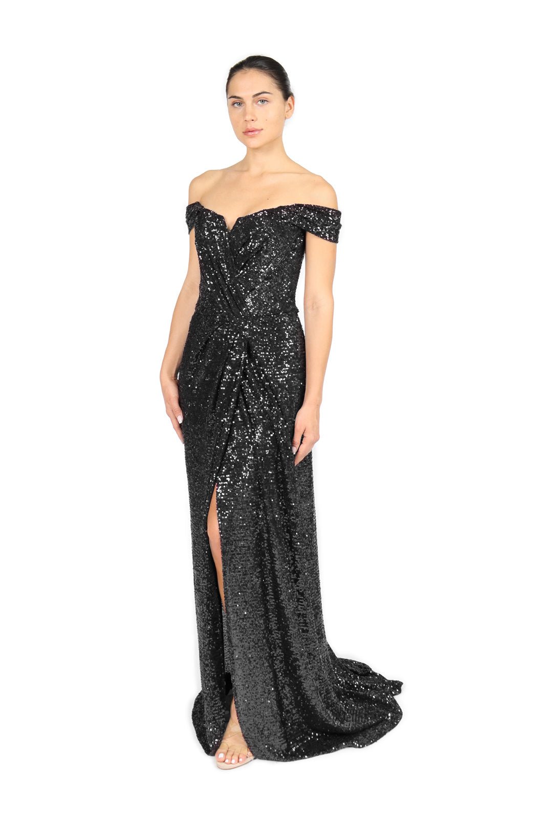 Off The Shoulder Sequin Gown 2 