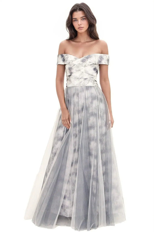 Off The Shoulder Tiered Gown  