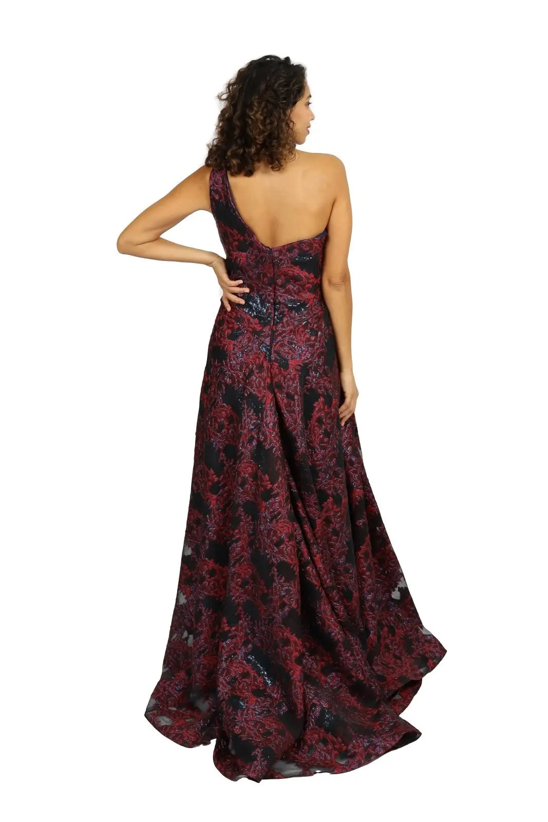 One Shoulder A-line Gown  