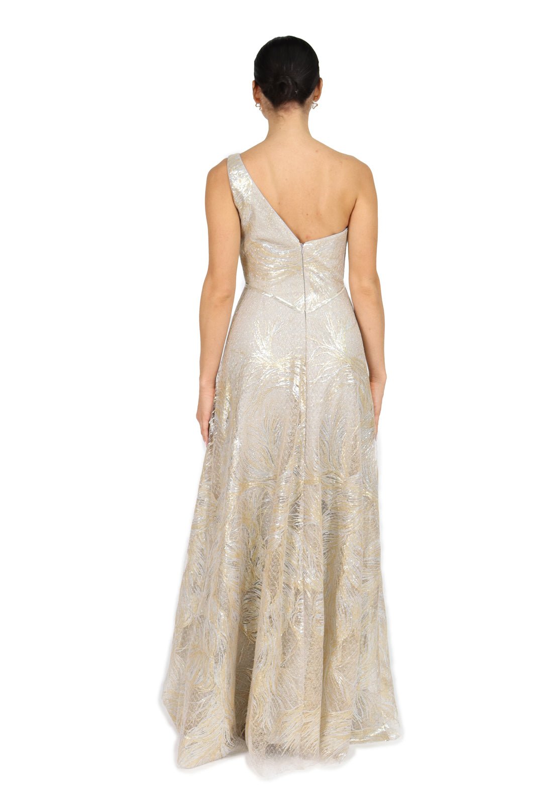 One Shoulder A-Line Gown  