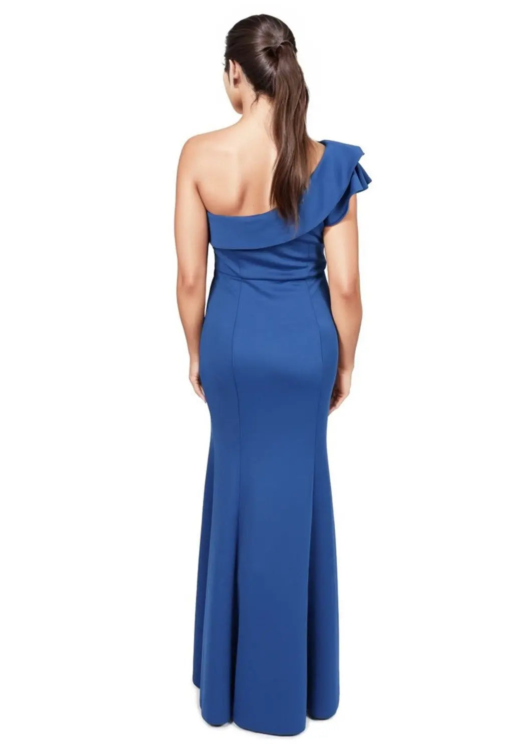 One Shoulder Ruffle Gown  
