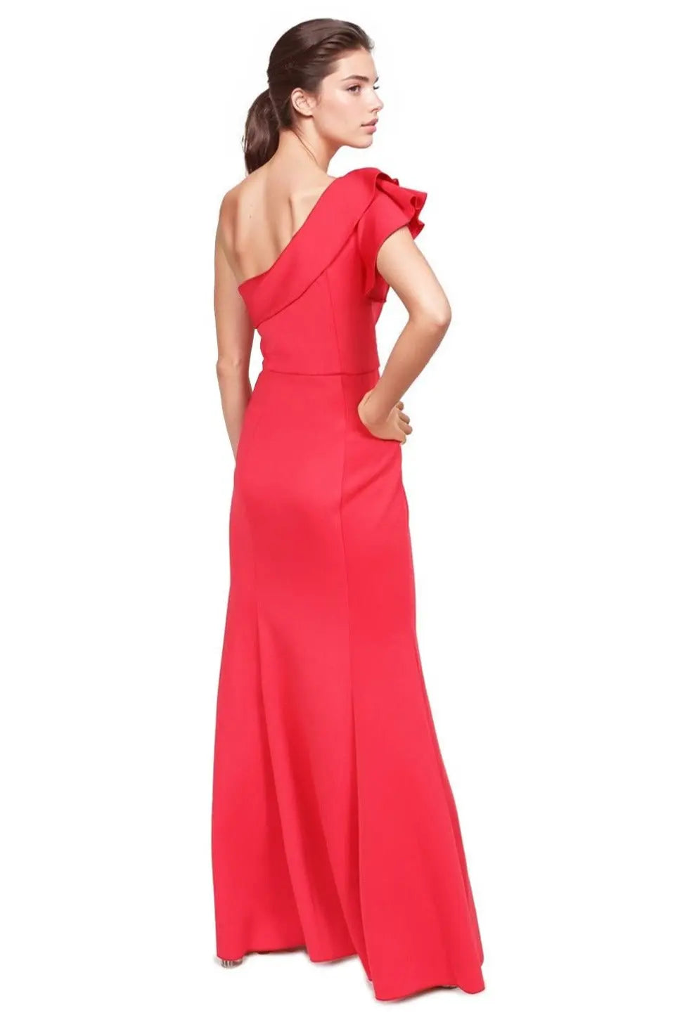 One Shoulder Ruffle Gown  