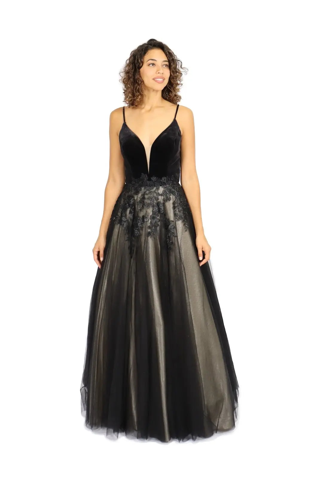Plunging A-line Gown  