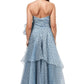 Strapless A-Line Gown with Belt  