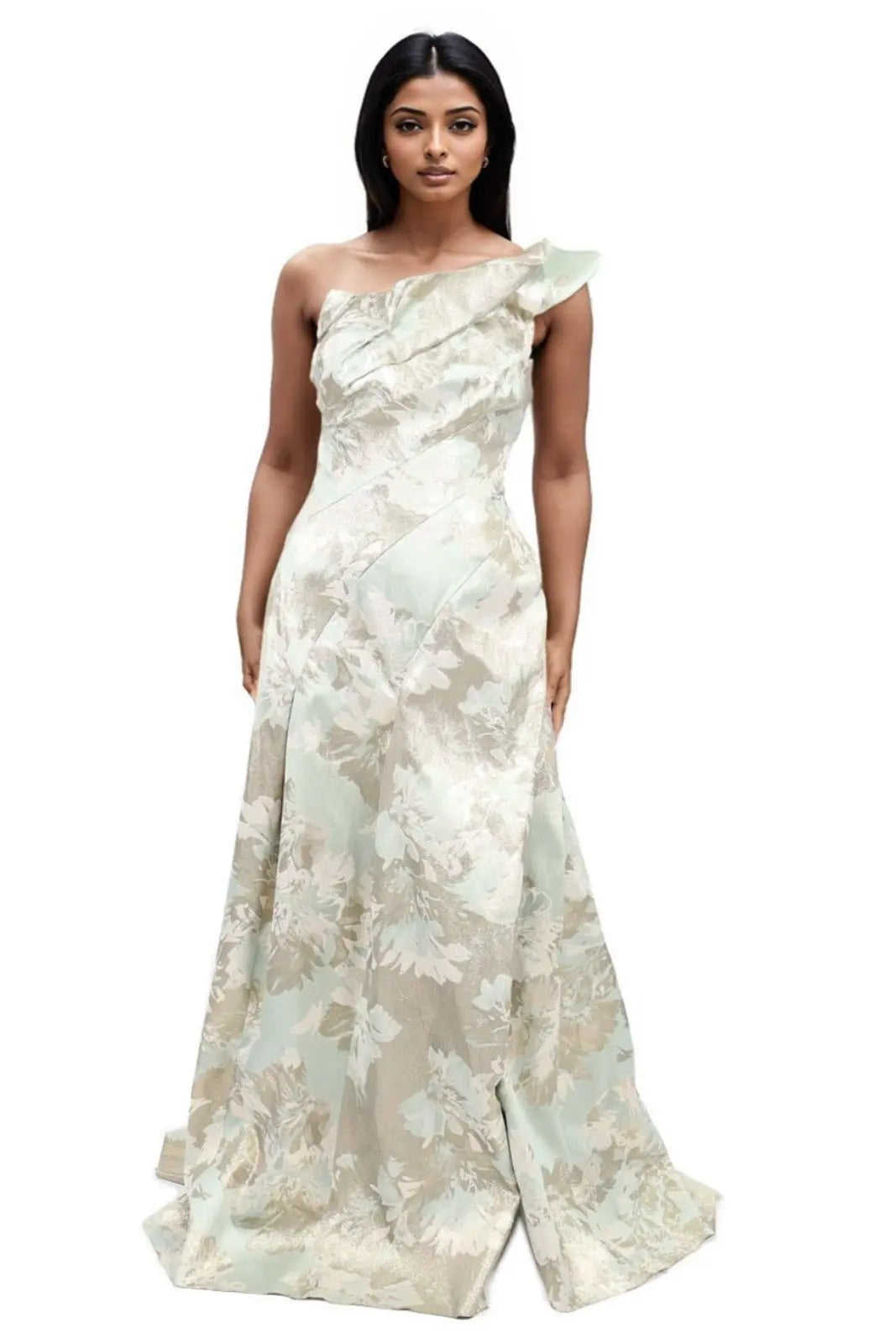Strapless Brocade Gown  