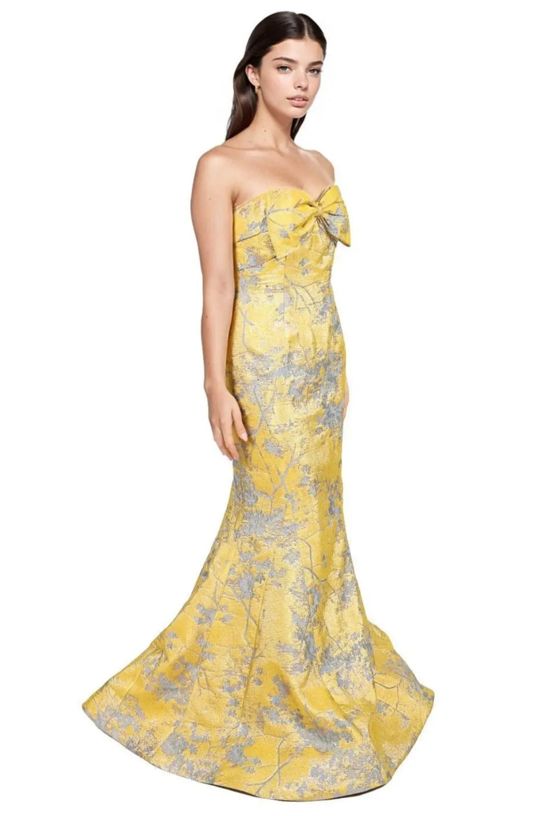 Strapless Fit and Flare with Bow Detail  