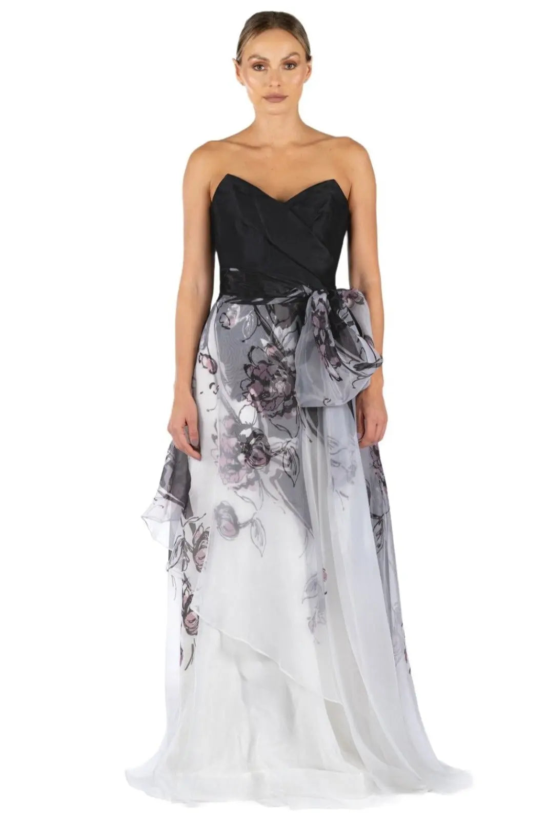Strapless Hand Draped A-Line Gown  