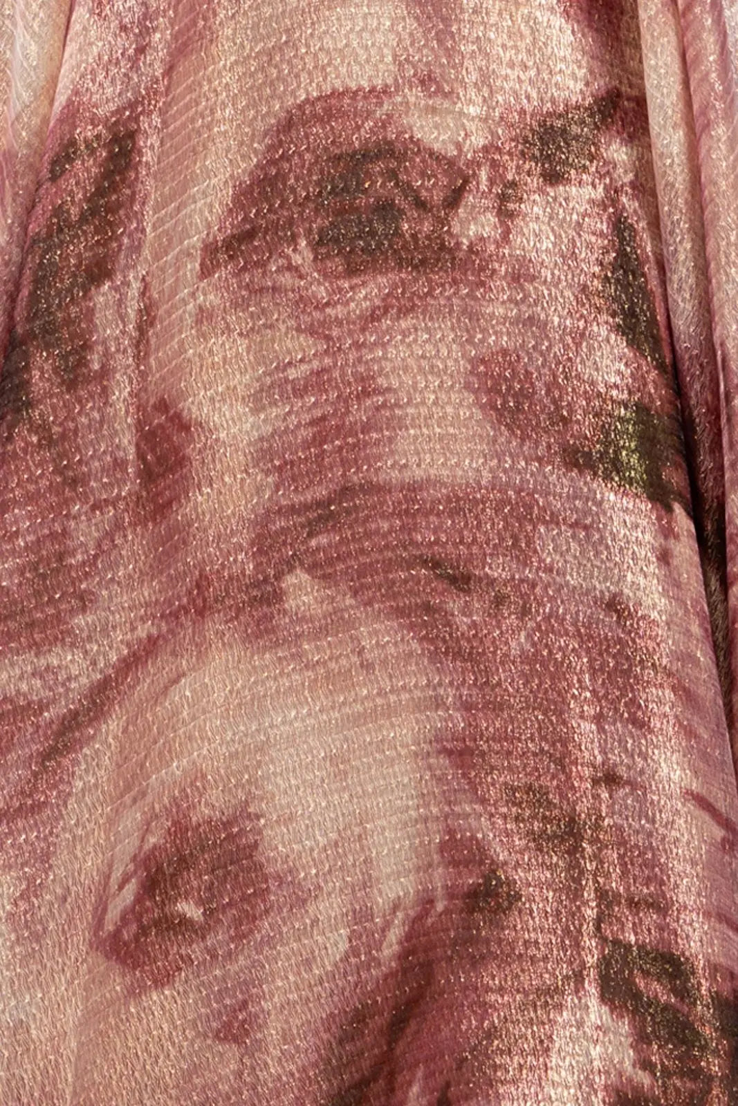 Strapless Hand Draped Printed Organza Gown  
