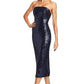 Strapless Sequin Midi With High-Low Removable Skirt  