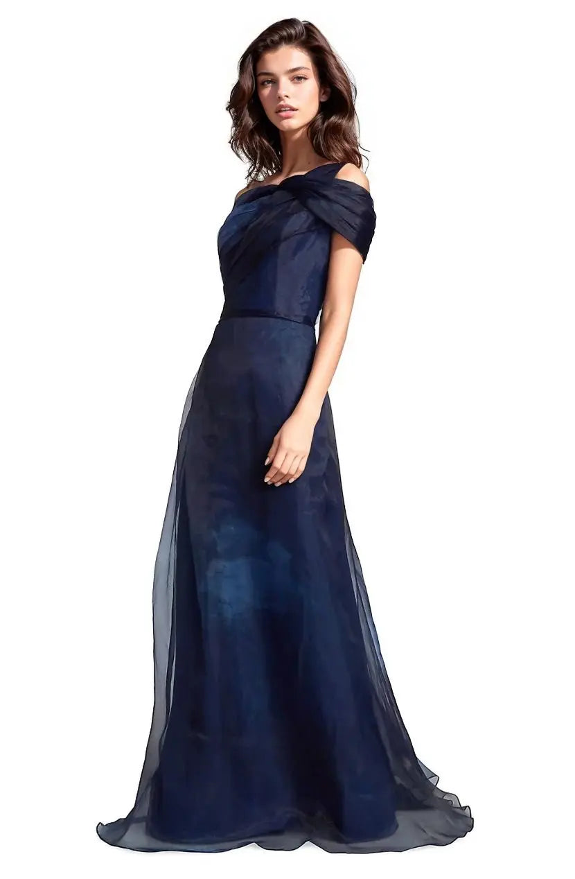 Twisted Off-The-Shoulder Organza Gown  