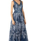 V-Neck Applique Gown  