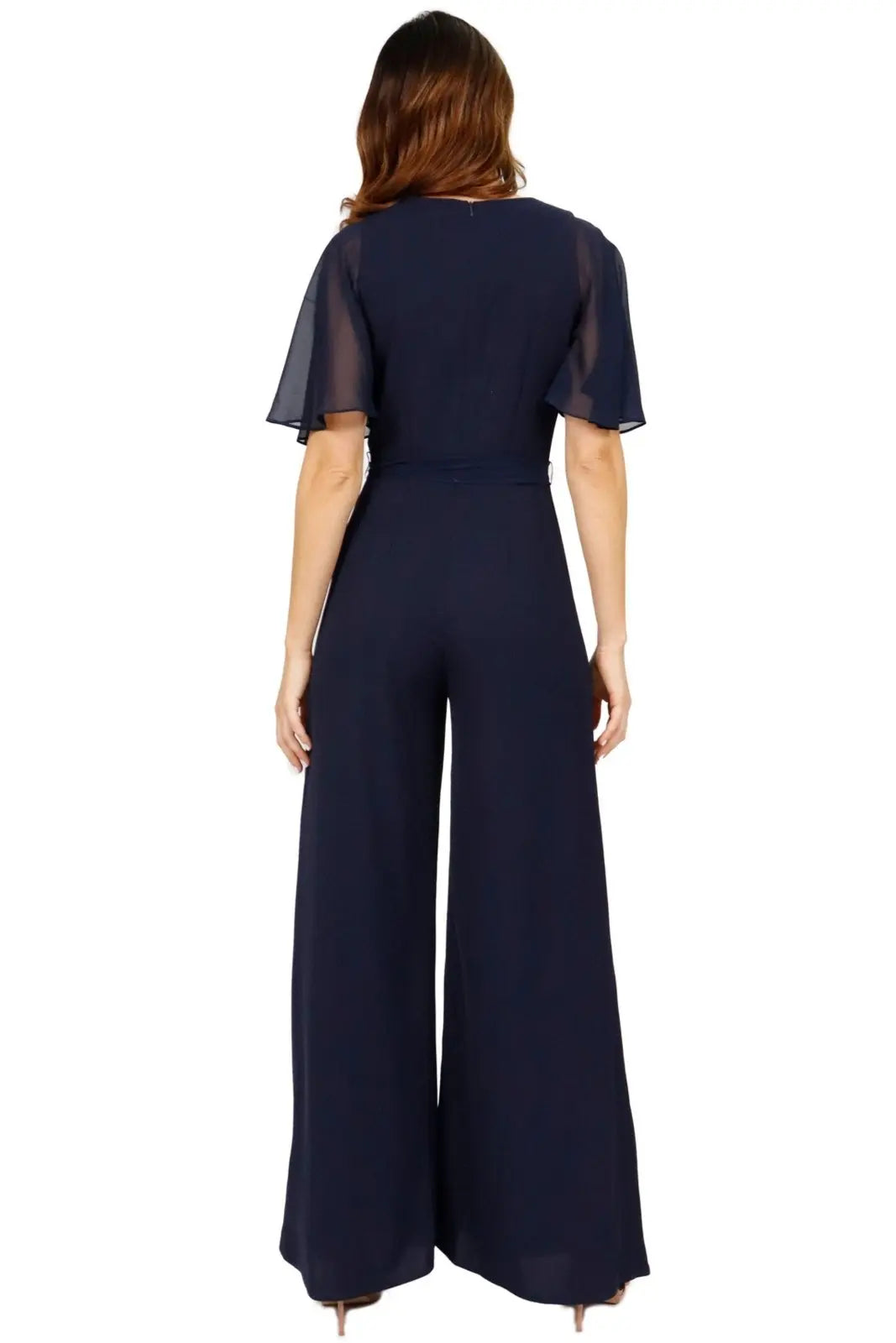 V-Neck Jumpsuit with Sleeve  