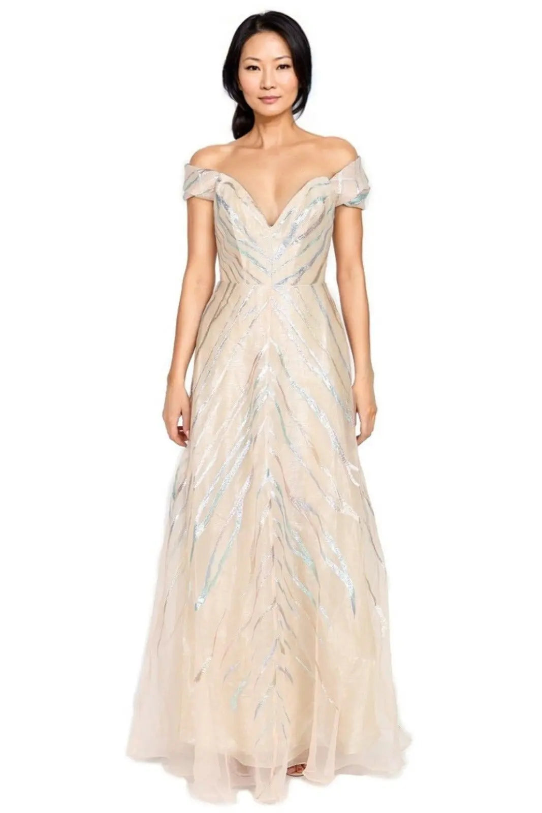 Wrap Around Bias Cut Gown Champagne 